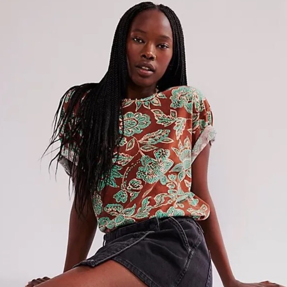 We The Free Green Nina Short Sleeve Tee